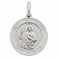Load image into Gallery viewer, Sterling Silver Pray For Us Medallion Pendant
