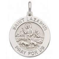 Load image into Gallery viewer, Sterling Silver Pray For Us Medallion Pendant
