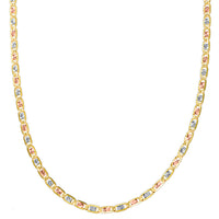 Load image into Gallery viewer, Tri-Color 14k Gold 4mm Valentino Chain Necklace
