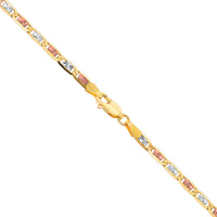 Load image into Gallery viewer, Tri-Color 14k Gold 4mm Valentino Chain Necklace
