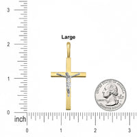 Load image into Gallery viewer, Two Tone 14k Gold Traditional Crucifix Pendant
