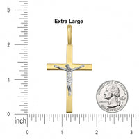 Load image into Gallery viewer, Two Tone 14k Gold Traditional Crucifix Pendant
