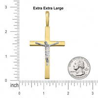 Load image into Gallery viewer, Two Tone 14k Gold Traditional Crucifix Pendant

