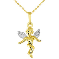 Load image into Gallery viewer, Solid 14k Gold angel open arms Pendant Necklace

