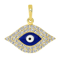 Load image into Gallery viewer, 14k Gold Evil Eye Protection Charm Pendant
