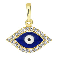 Load image into Gallery viewer, 14k Gold Nazar Evil Eye Charm Pendant
