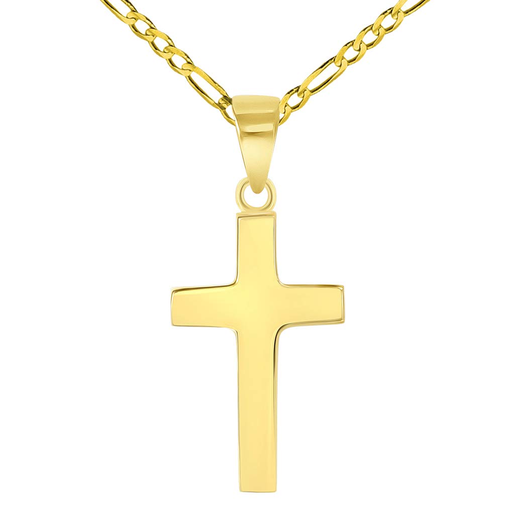 14k Gold Mini Cross Pendant Chain Necklace