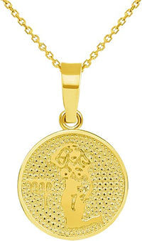 Load image into Gallery viewer, 14k Gold Round Zodiac Sign Charm Pendant | Jewelry America
