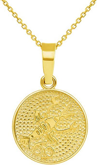 Load image into Gallery viewer, 14k Gold Round Zodiac Sign Charm Pendant | Jewelry America
