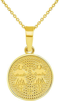 Load image into Gallery viewer, 14k Gold Round Zodiac Sign Charm Pendant | Jewelry America
