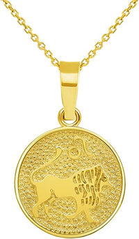 Load image into Gallery viewer, 14k Gold Round Zodiac Sign Charm Pendant | Jewelry America
