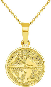 Load image into Gallery viewer, 14k Gold Round Zodiac Sign Charm Pendant | Jewelry America
