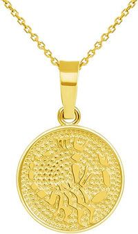 Load image into Gallery viewer, 14k Gold Round Zodiac Sign Charm Pendant | Jewelry America
