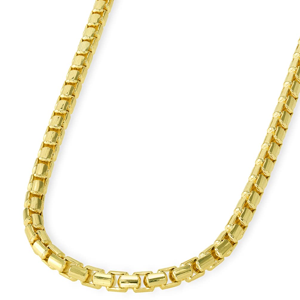 14k Pure Gold 5mm Box Link Chain Necklace Jewelry America