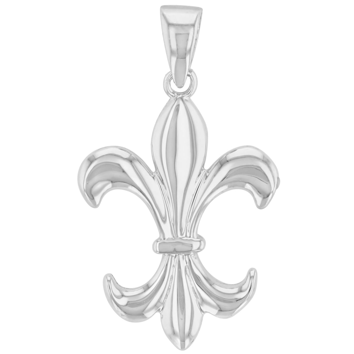 14K White Gold Fleur de Lis Charm Pendant | Jewelry America