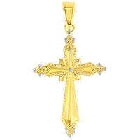 Load image into Gallery viewer, 14K Yellow Gold Milgrain Cross Charm Pendant
