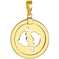 Load image into Gallery viewer, 14K Yellow Gold Pisces Zodiac Sign Pendant

