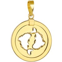 Load image into Gallery viewer, 14K Yellow Gold Pisces Zodiac Sign Pendant
