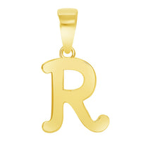 Load image into Gallery viewer, Solid 14k Yellow Gold Mini Uppercase Initial Script Letter Charm Pendant
