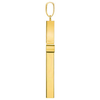Load image into Gallery viewer, 14k Yellow Gold Religious Plain Hollow Square Tube Cross Pendant with Curb Chain Necklace
