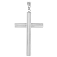 Load image into Gallery viewer, 14K White Gold Plain Religious Cross Pendant Necklace
