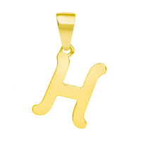 Load image into Gallery viewer, Solid 14k Yellow Gold Mini Uppercase Initial Script Letter Charm Pendant
