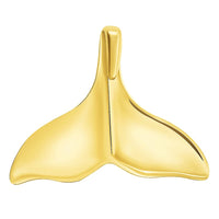 Load image into Gallery viewer, Solid 14k Yellow Gold Classic Dolphin Tail Fin Pendant
