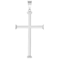 Load image into Gallery viewer, 14k White Gold High Polished Religious Plain Cross Pendant
