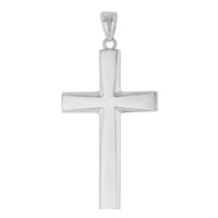Load image into Gallery viewer, 14K White Gold Plain Religious Cross Pendant
