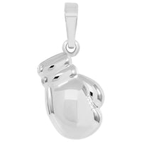Load image into Gallery viewer, Jewelry America High Polish 14k Gold Necklace with 3D Single Boxing Glove Charm Sports Pendant - White Gold
