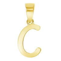 Load image into Gallery viewer, Solid 14k Yellow Gold Mini Uppercase Initial Script Letter Charm Pendant
