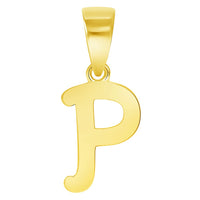 Load image into Gallery viewer, Solid 14k Yellow Gold Mini Uppercase Initial Script Letter Charm Pendant
