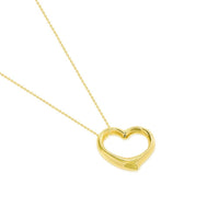 Load image into Gallery viewer, 14k Yellow Gold 3D Open Puffed Mini Heart Necklace with Lobster Claw Clasp
