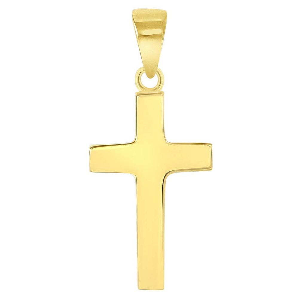 14k Yellow Gold Mini Classic Plain Religious Cross Pendant