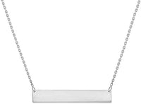 Load image into Gallery viewer, Solid 14k Yellow Gold, White Gold, or Rose Gold Engravable Personalized Bar Necklace with Spring Ring Clasp
