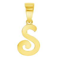 Load image into Gallery viewer, Solid 14k Yellow Gold Mini Uppercase Initial Script Letter Charm Pendant
