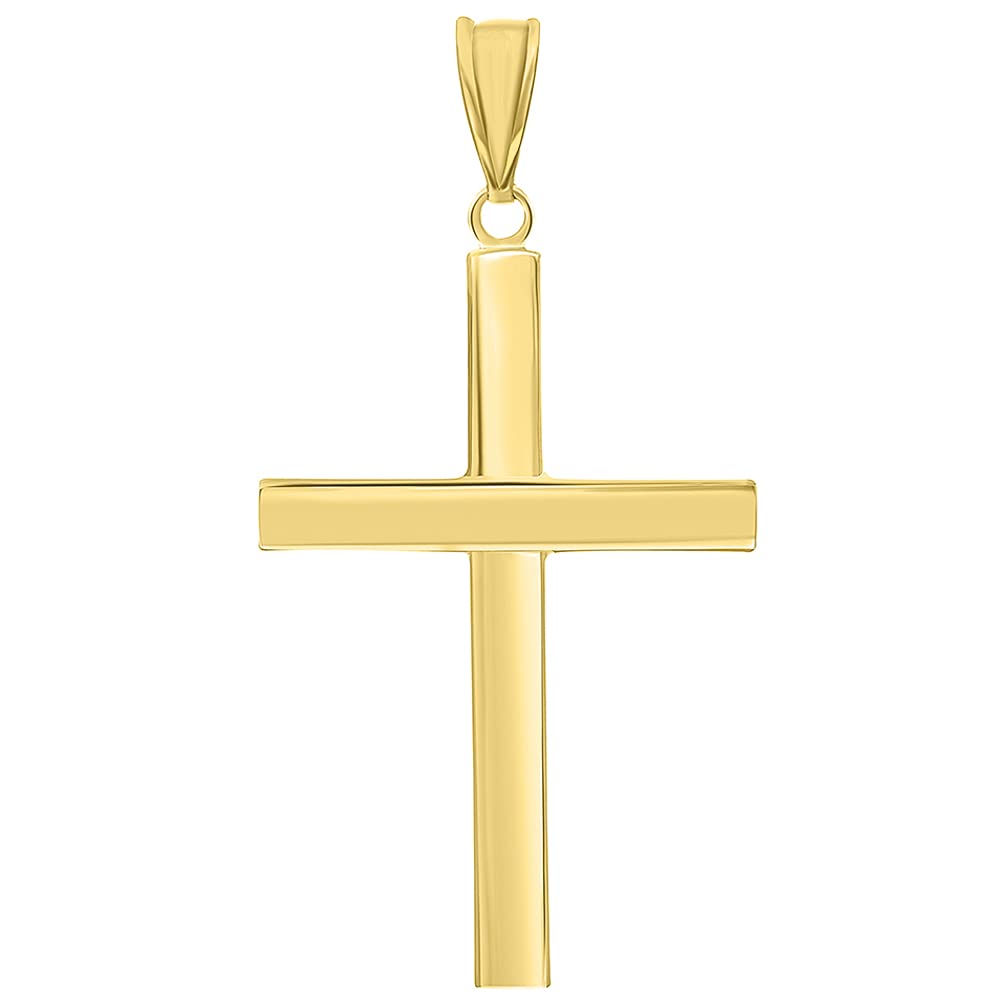 14k Yellow Gold Simple Religious Cross Pendant