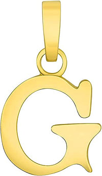Load image into Gallery viewer, Solid 14k Yellow Gold Mini Uppercase Initial Block Letter G Charm Pendant
