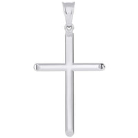Load image into Gallery viewer, 14k Gold Large Religious Tube Cross Pendant - 2 Different Styles Available
