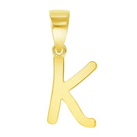 Load image into Gallery viewer, Solid 14k Yellow Gold Mini Uppercase Initial Script Letter Charm Pendant
