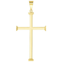 Load image into Gallery viewer, 14k Yellow Gold High Polished Religious Plain Cross Pendant
