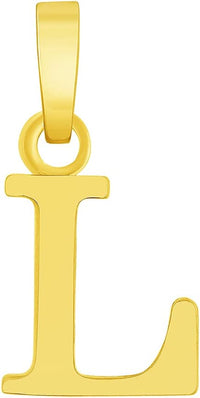 Load image into Gallery viewer, Solid 14k Yellow Gold Mini Uppercase Initial Block Letter L Charm Pendant
