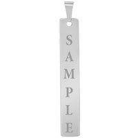Load image into Gallery viewer, Solid 14k White Gold Engravable Personalized Vertical Bar Charm Pendant
