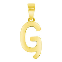 Load image into Gallery viewer, Solid 14k Yellow Gold Mini Uppercase Initial Script Letter Charm Pendant
