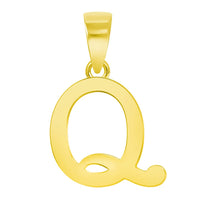 Load image into Gallery viewer, Solid 14k Yellow Gold Mini Uppercase Initial Script Letter Charm Pendant
