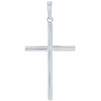 Load image into Gallery viewer, 14K White Gold Plain Slender Cross Pendant with High Polish
