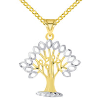 Load image into Gallery viewer, Gold Textured Tree of Life Pendant Necklace
