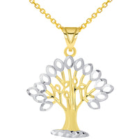 Load image into Gallery viewer, Solid and Textured Tree of Life Pendant Necklace
