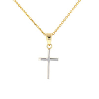 Load image into Gallery viewer, 14k Gold Reversible Dainty Slender Cross Pendant
