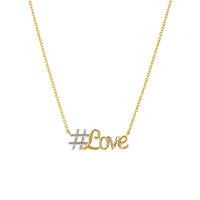 Load image into Gallery viewer, 14K Yellow Gold Hashstag Love Scripted Necklace
